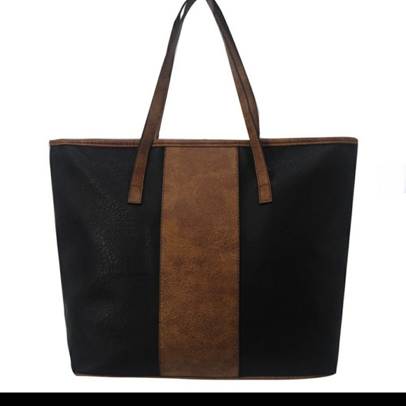 Black Faux Leather Tote - Picture 2 of 4